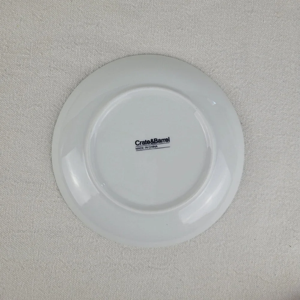 Crate & Barrel Ceramic Party Plates Appetizer Whimsical Lounge Scenes Set of‎ 6